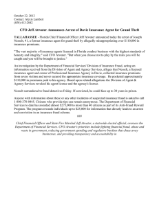 CFO Jeff Atwater Announces Arrest of Davie Insurance Agent for...