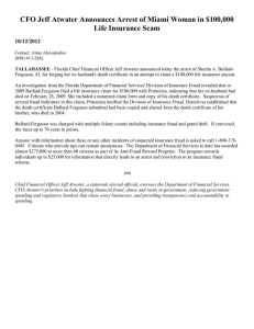 CFO Jeff Atwater Announces Arrest of Miami Woman in $100,000 10/12/2012