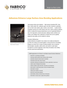 Adhesives Enhance Large Surface Area Bonding Applications large surface area