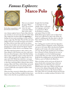 Marco Polo Famous Explorers:
