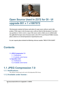 Open Source Used In Z372 for OI - UI