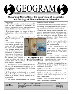 The Annual Newsletter of the Department of Geography ☺