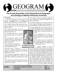 The Annual Newsletter of the Department of Geography ☺