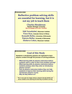 Reflective problem solving skills are essential for learning, but it is