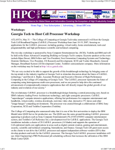 Georgia Tech to Host Cell Processor Workshop