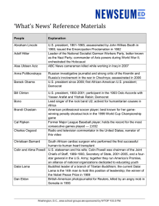 ‘What’s News’ Reference Materials