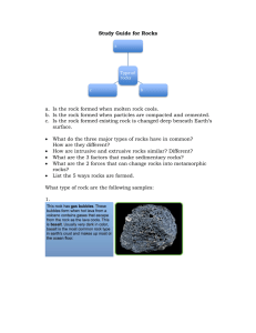 Study Guide for Rocks