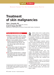 Treatment of skin malignancies Applied  Evidence