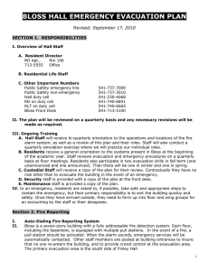 BLOSS HALL EMERGENCY EVACUATION PLAN  Revised: September 17, 2010
