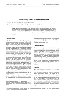 Forecasting KOSPI using Elman network