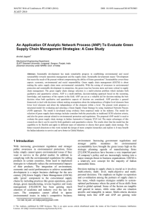 An Application Of Analytic Network Process (ANP) To Evaluate Green