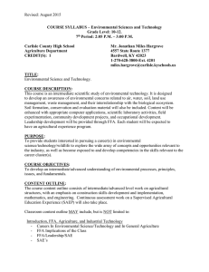 Revised: August 2015 COURSE SYLLABUS – Environmental Sciences and Technology 7