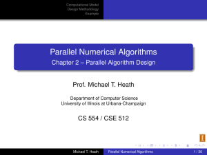 Parallel Numerical Algorithms Chapter 2 – Parallel Algorithm Design