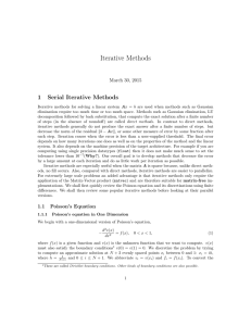 Iterative Methods 1 Serial Iterative Methods March 30, 2015