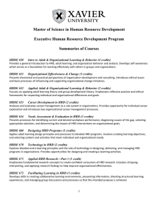 Master of Science in Human Resource Development  Summaries of Courses