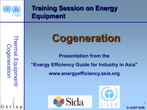 Cogeneration Training Session on Energy Equipment Presentation from the