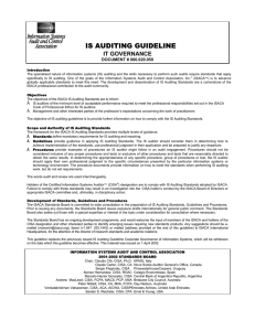 IS AUDITING GUIDELINE IT GOVERNANCE DOCUMENT # 060.020.050