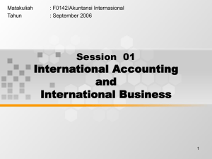 International Accounting and International Business Session  01