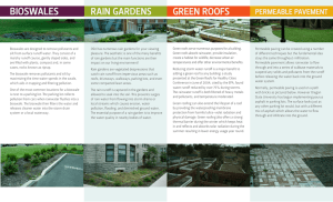 BIOSWALES RAIN GARDENS GREEN ROOFS PERMEABLE PAVEMENT