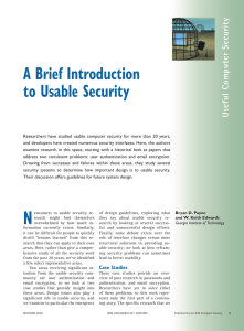 A Brief Introduction to Usable Security ty ri