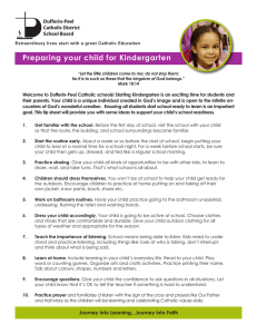 Preparing your child for Kindergarten Dufferin-Peel Catholic District School Board