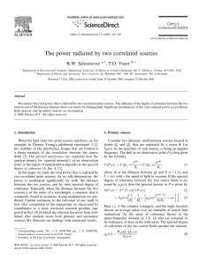 The power radiated by two correlated sources R.W. Schoonover , T.D. Visser