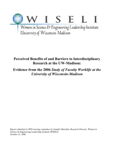 Perceived Benefits of and Barriers to Interdisciplinary Research at the UW-Madison: