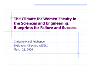 The Climate for Women Faculty in the Sciences and Engineering: