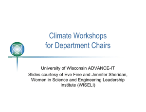 Climate Workshops for Department Chairs p