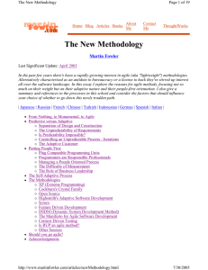 The New Methodology Martin Fowler