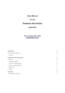 Database Normalizer User Manual  for the
