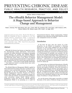 The eHealth Behavior Management Model: A Stage-based Approach to Behavior