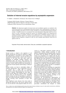 Solution of internal erosion equations by asymptotic expansion