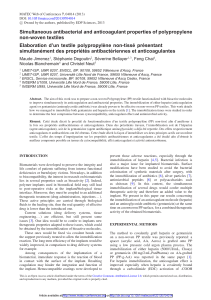 Simultaneous antibacterial and anticoagulant properties of polypropylene non-woven textiles