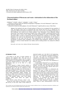 Characterization of Moroccan coal waste: valorization in the elaboration of... Portland clinker