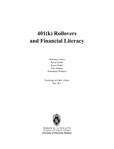 401(k) Rollovers and Financial Literacy   