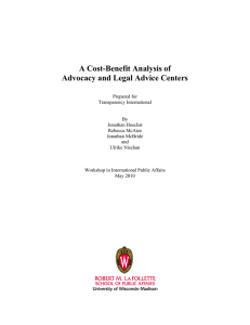 A Cost-Benefit Analysis of Advocacy and Legal Advice Centers