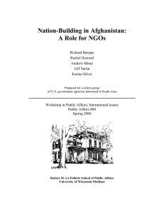Nation-Building in Afghanistan: A Role for NGOs