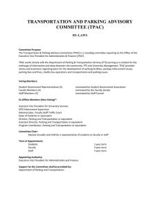 TRANSPORTATION AND PARKING ADVISORY COMMITTEE (TPAC) BY-LAWS