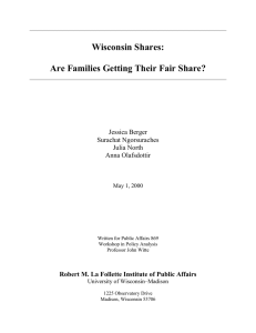 Wisconsin Shares: Are Families Getting Their Fair Share? Jessica Berger