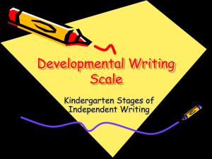 Developmental Writing Scale Kindergarten Stages of Independent Writing
