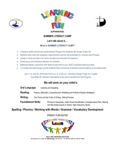 SUMMER LITERACY CAMP Let’s talk about it…. What is SUMMER LITERACY CAMP?