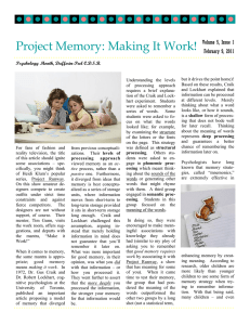 Project Memory: Making It Work!