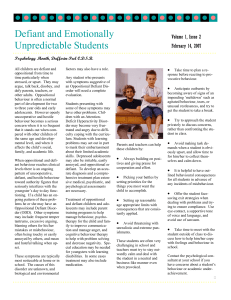 Defiant and Emotionally Unpredictable Students