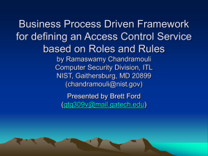 Business Process Driven Framework for defining an Access Control Service
