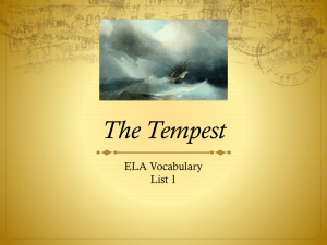 The Tempest ELA Vocabulary List 1