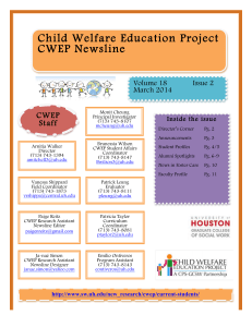 Ch ild Welfare Education Project CWEP Newsline CWEP