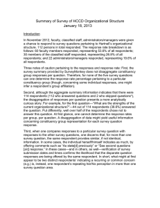 Summary of Survey of HCCD Organizational Structure January 18, 2013