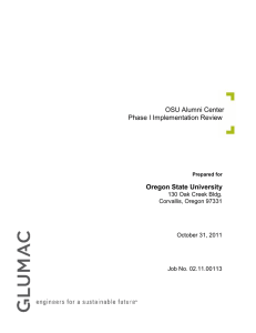 OSU Alumni Center Phase I Implementation Review  Oregon State University