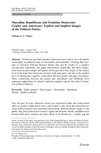Masculine Republicans and Feminine Democrats: of the Political Parties
